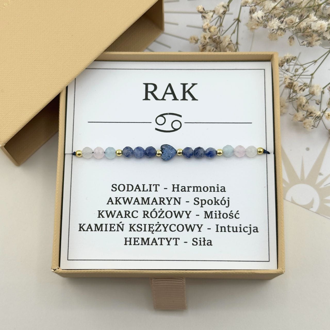 RAK - Bransoletka Zodiakalna z Serduszkiem