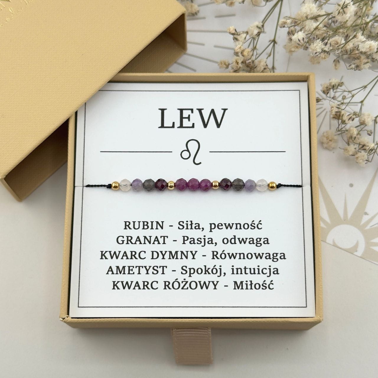 LEW - Bransoletka Zodiakalna z Rubinem